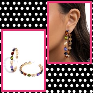 2/$10 Paparazzi Grand Finale Glitz - Multi Hoop Earrings